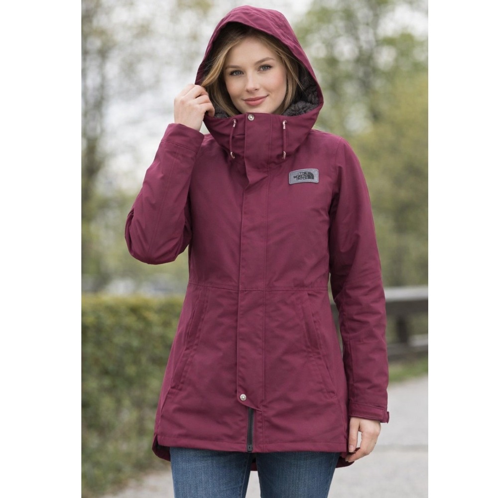 The North Face DryVent Hooded Insulated Jacket Womens Small Berry Pink Parka